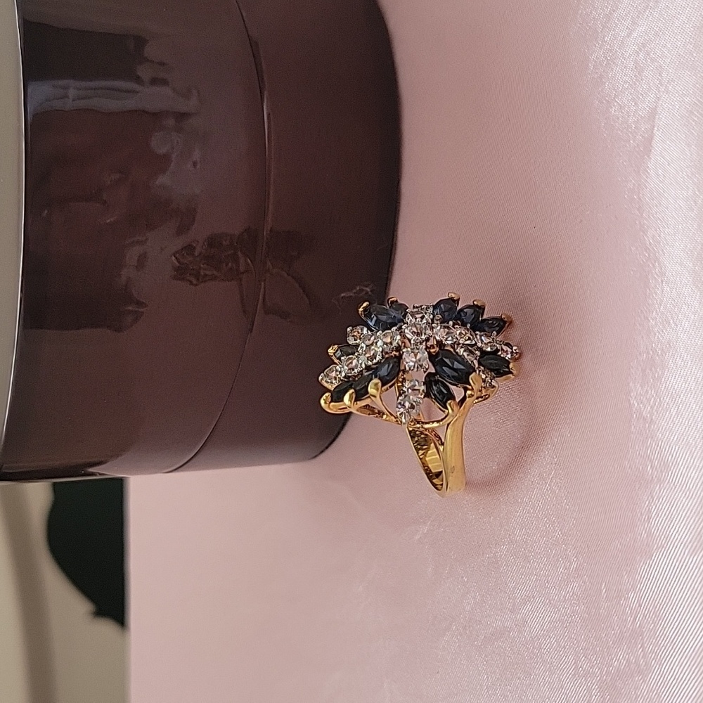 ✨️STUNNING✨️14k.ep.Gold and Saphire Gemstone Ring - Picture 3 of 5